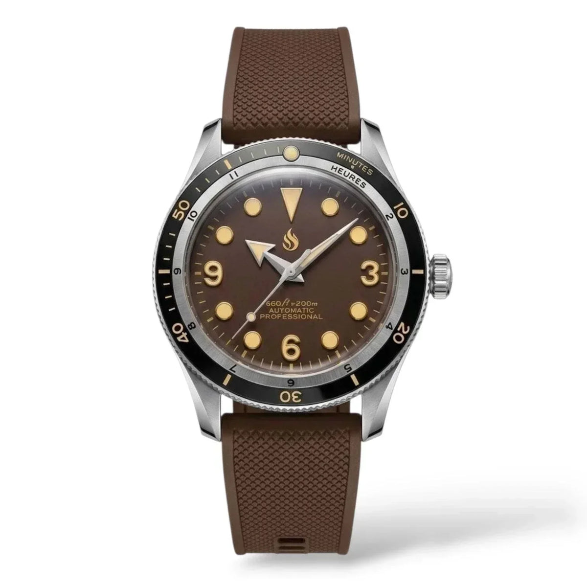 Seiko Mod Watch 40 mm Vintage Brown Dial Diver Series - Modtime creations