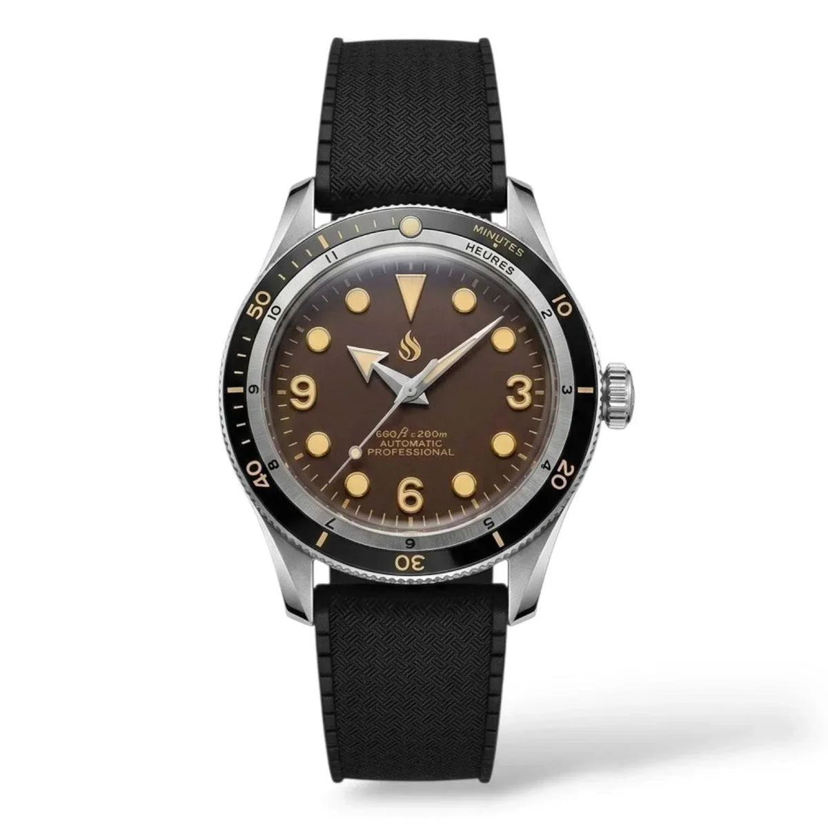 Seiko Mod Watch 40 mm Vintage Brown Dial Diver Series - Modtime creations