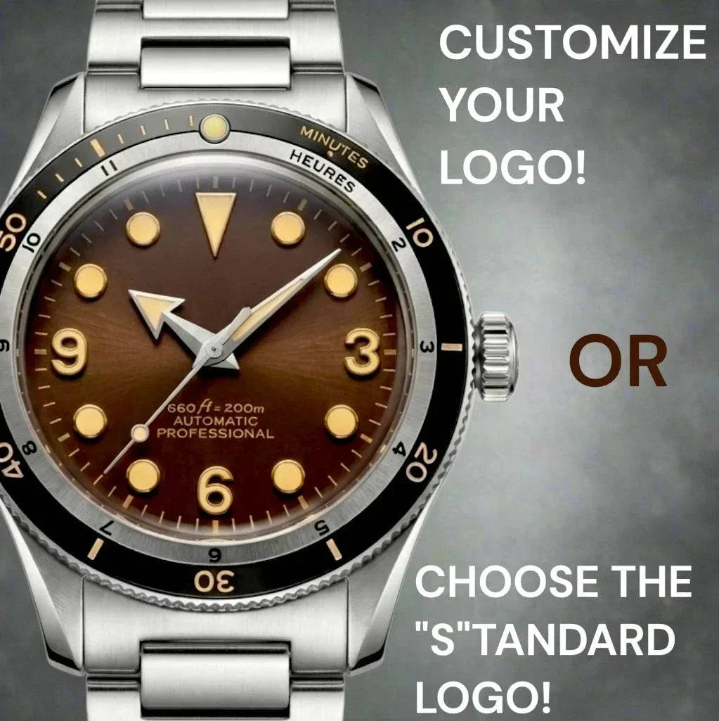 Seiko Mod Watch 40 mm Vintage Brown Dial Diver Series - Modtime creations