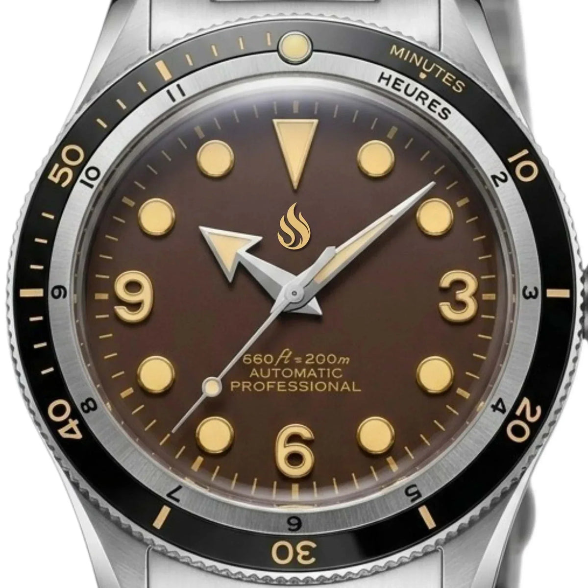 Seiko Mod Watch 40 mm Vintage Brown Dial Diver Series - Modtime creations