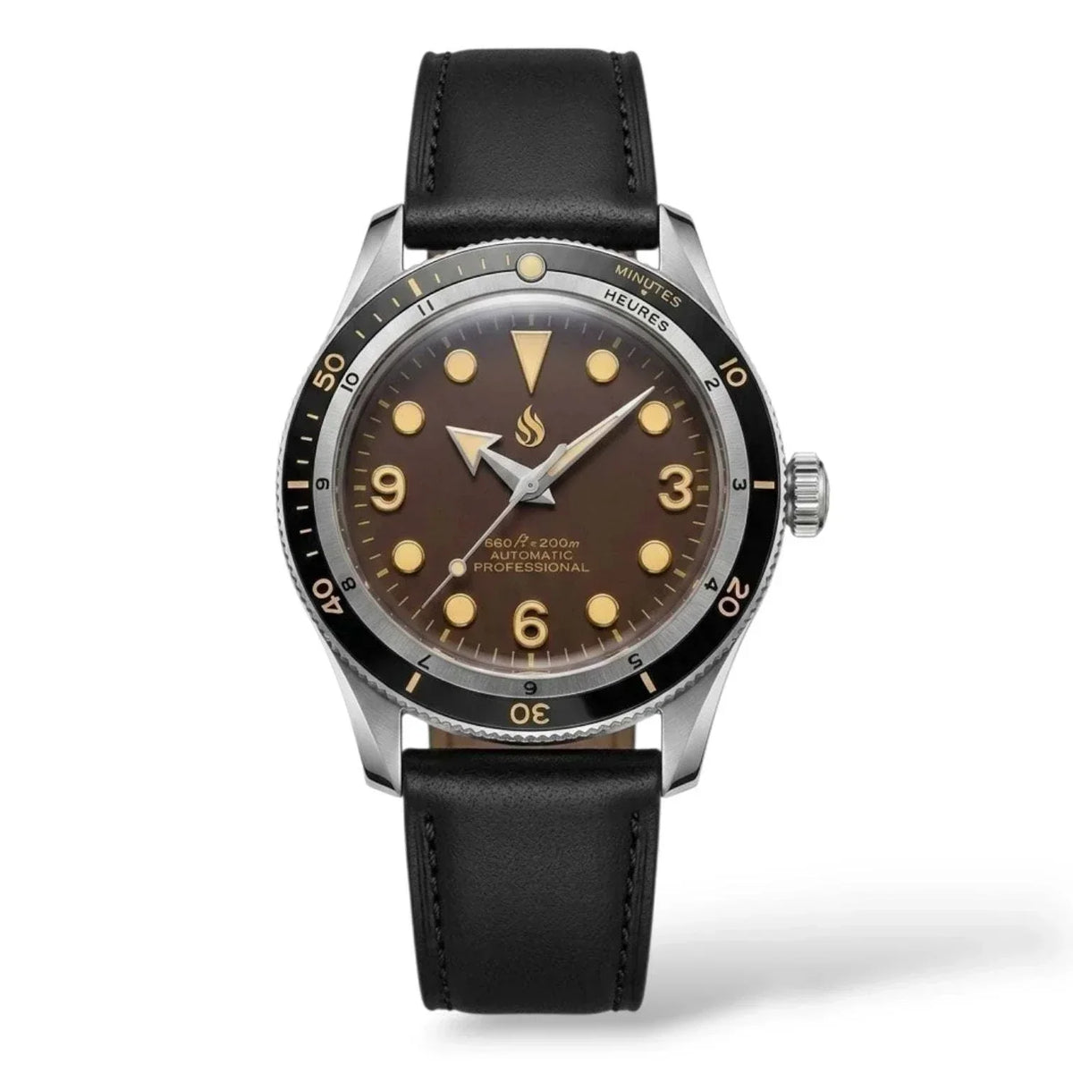Seiko Mod Watch 40 mm Vintage Brown Dial Diver Series - Modtime creations