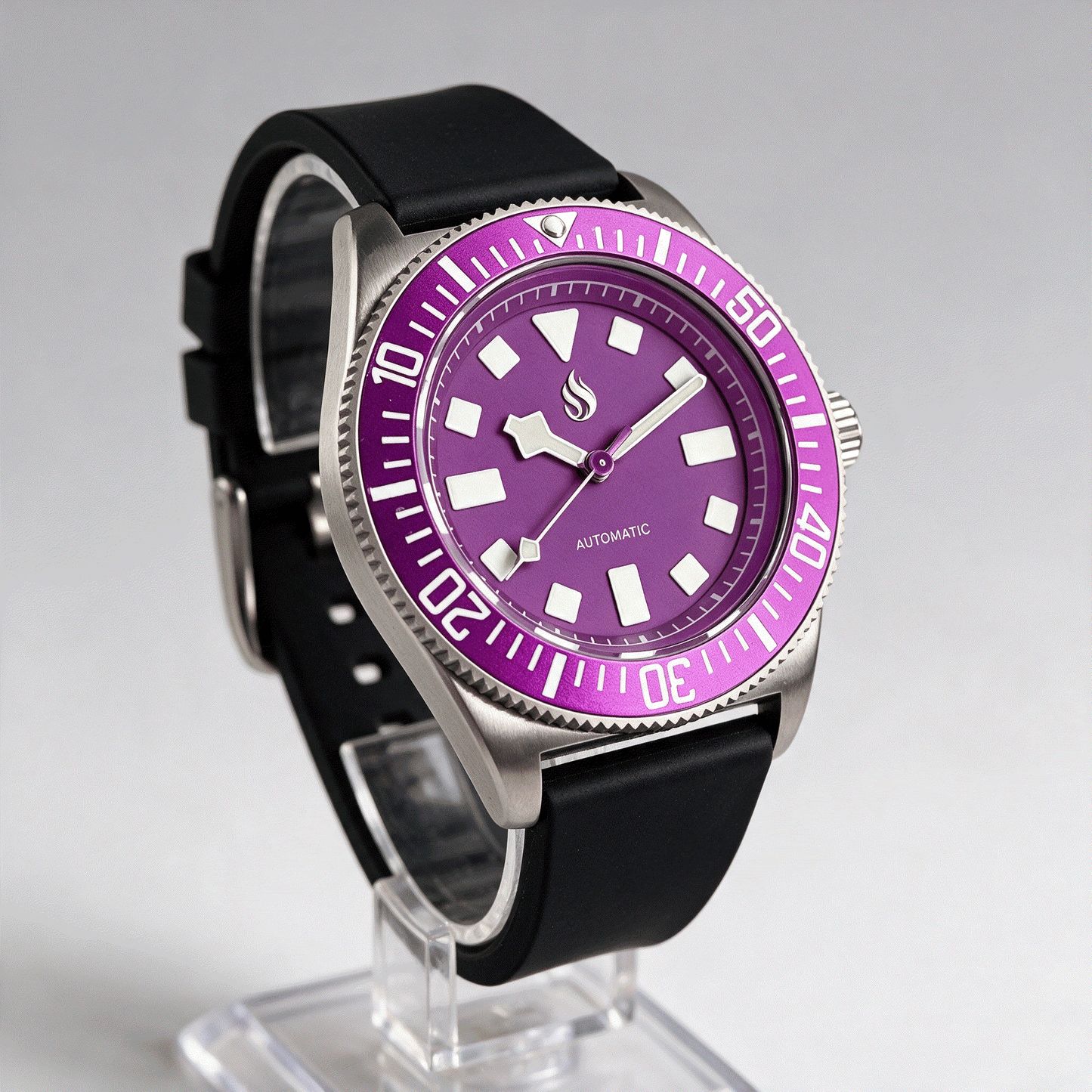 Seiko Mod Watch 42MM Tudor Pelagos Fuscia Purple Titanium Case Mod Watch by Modtime Creations