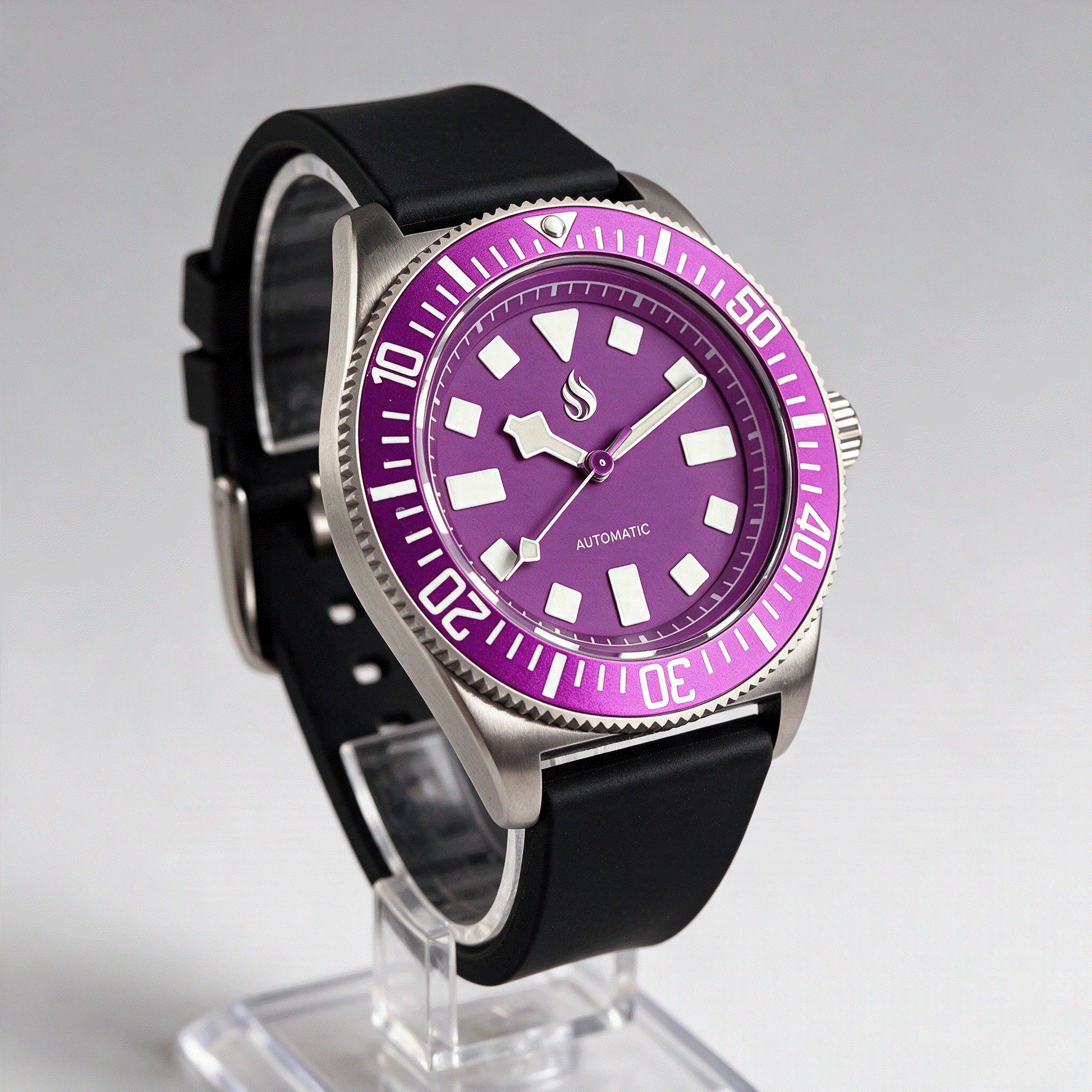 Seiko Mod Watch 42MM Tudor Pelagos Fuscia Purple Titanium Case Mod Watch by Modtime Creations