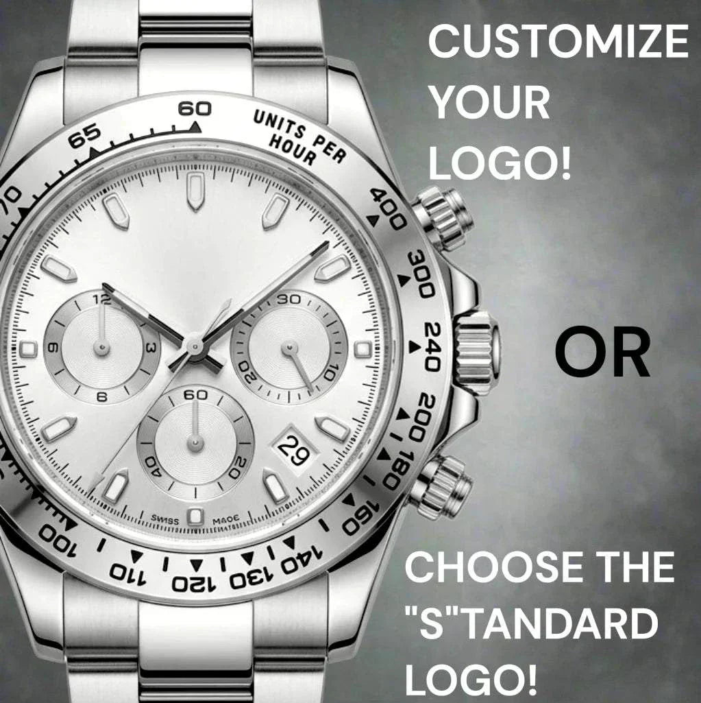 Seiko Mod Watch Daytona Silver white dial in a 40 mm Silver Stainless steel case built by Modtime Creations