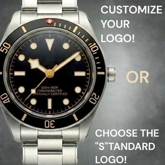 Seiko Mod Watch Pelagos Black Bay Vintage Black Gold Dial Diver - Modtime Creations