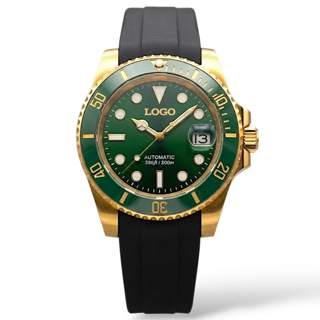 Seiko Mod Watch Submariner Green Gold "Hulk" Diver at Modtime Creations 