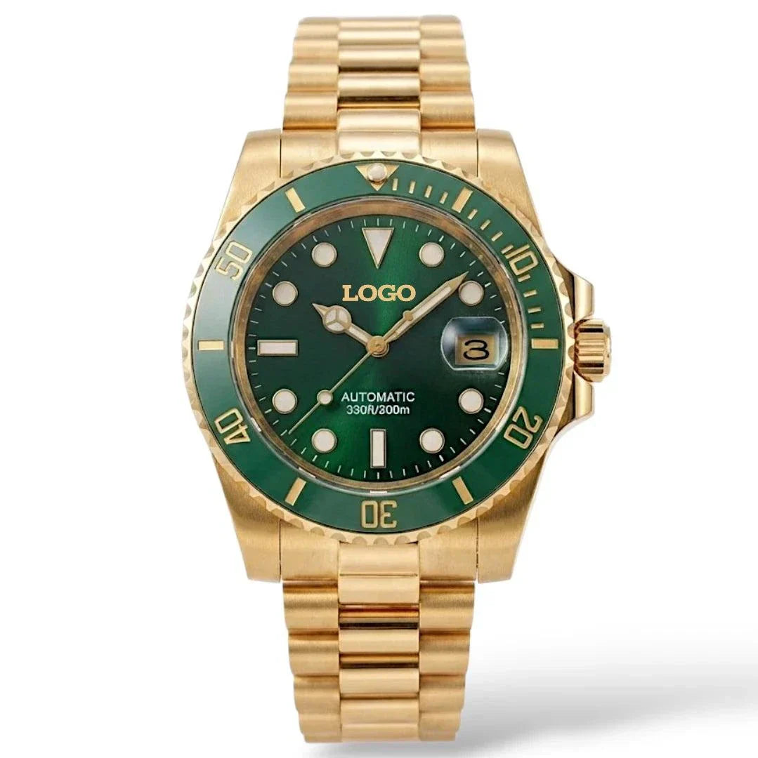 Seiko Mod Watch Submariner Green Gold "Hulk" Diver at Modtime Creations 