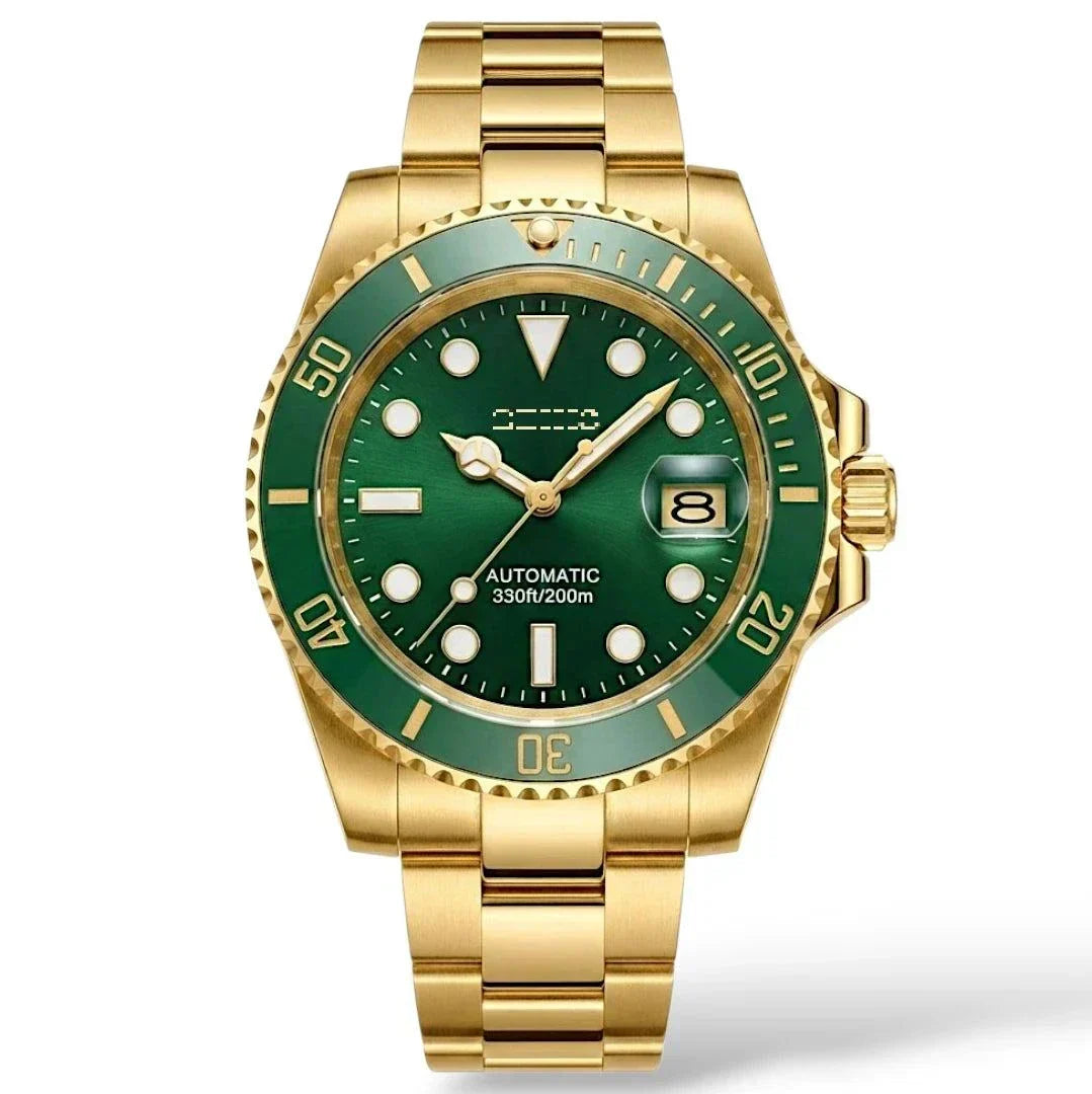 Seiko Mod Watch Submariner Green Gold "Hulk" Diver at Modtime Creations 