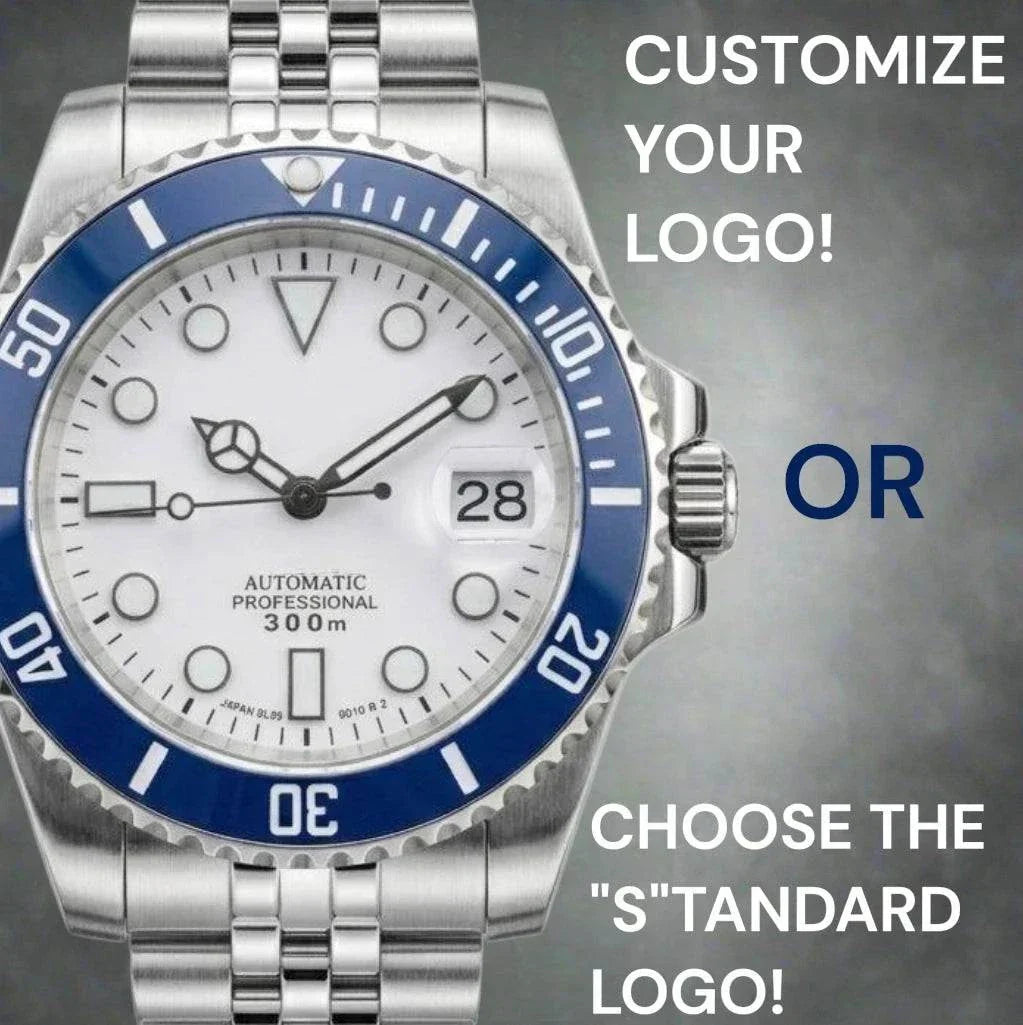 Seiko Mod Watch Submariner Series "Blue White" Diver - Modtime Creations 