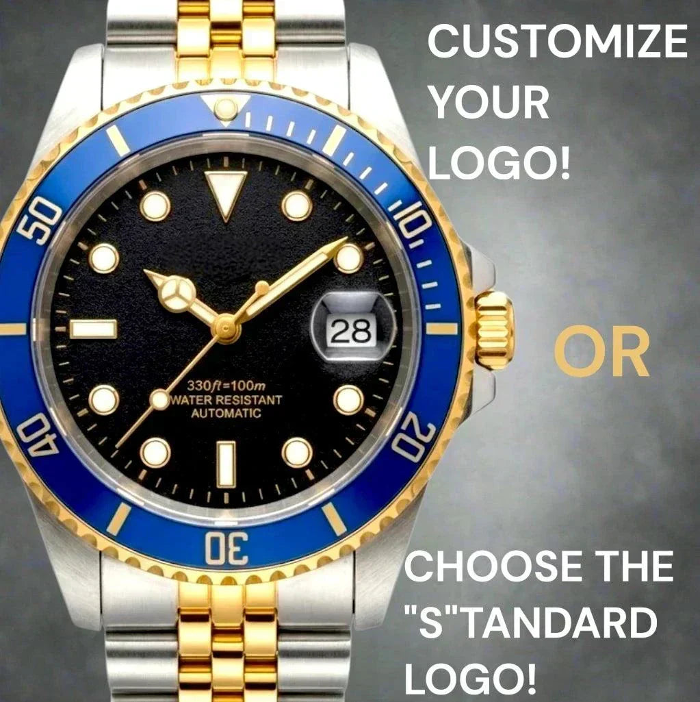 Seiko Mod Watch Two-Tone Submariner Diver Blue Black Diver - Modtime Creations