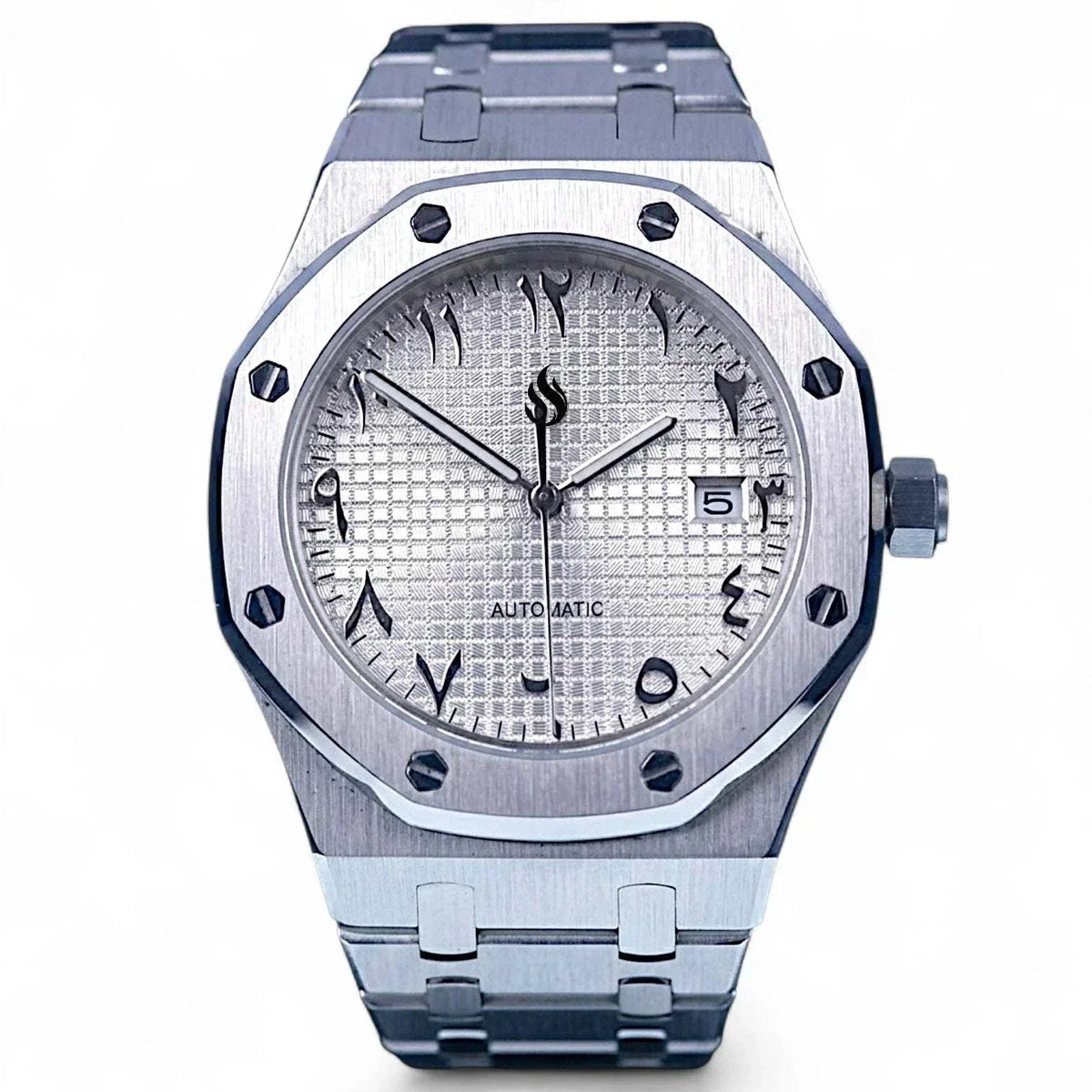 Seiko Mod Watches -  Royal Oak White Arabic Dial by Modtime | Luxury Custom Watch