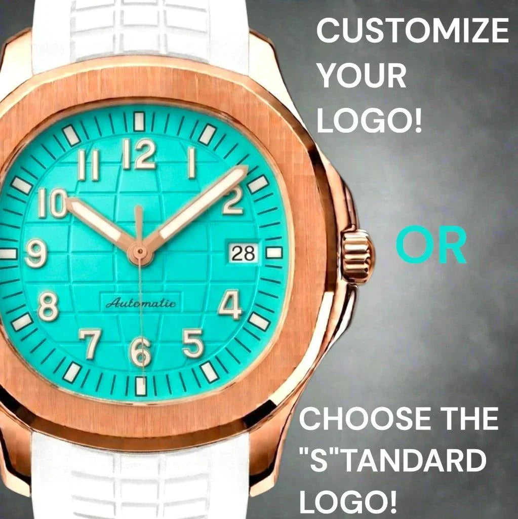 Seiko Mod Watches Aquanaut Rose Gold Case Tiffany Blue Dial - Modtime Creations 