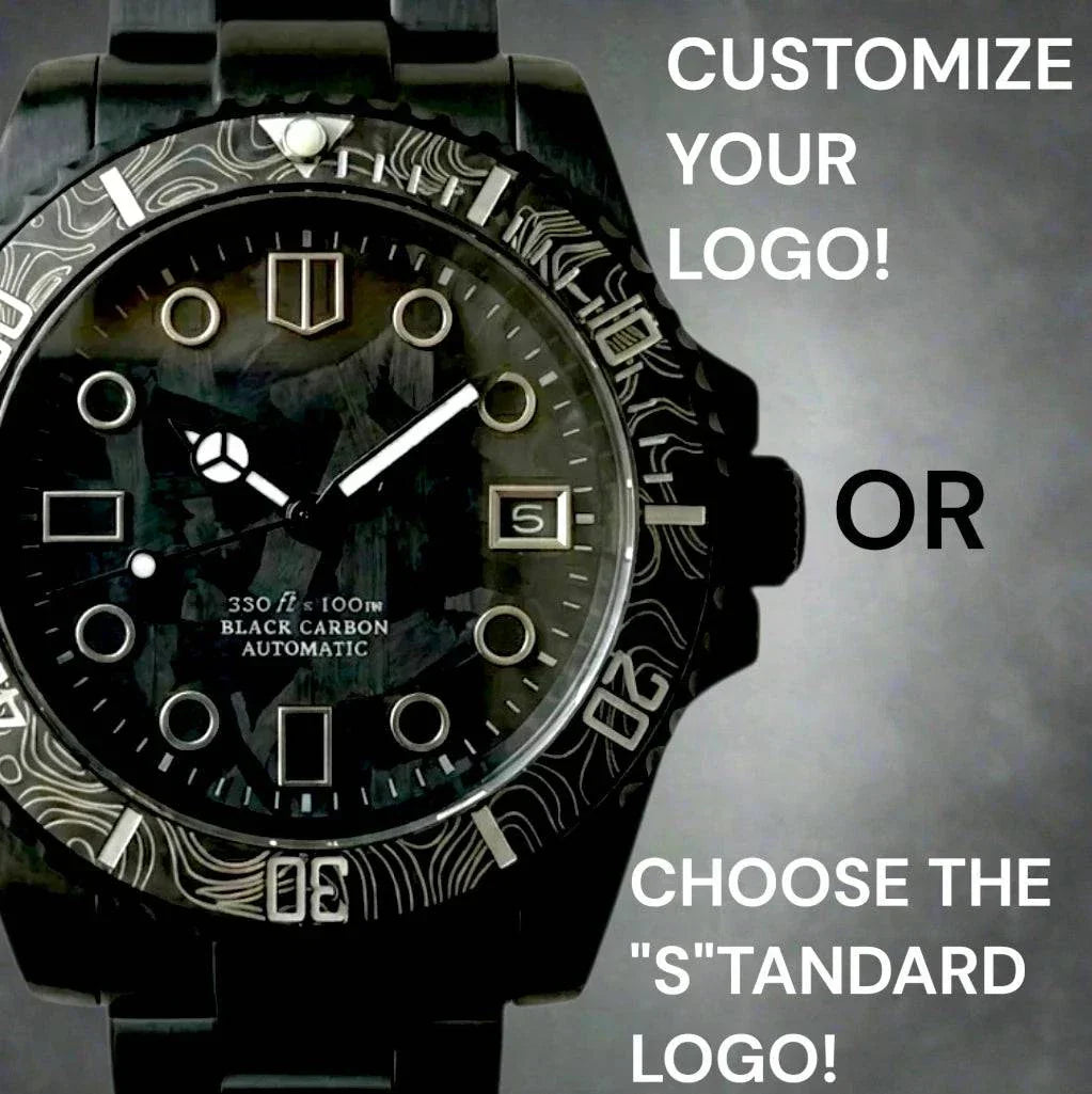 Seiko Mod Watches Black Carbon Fiber Yachtmaster Diver watch by Modtime Creations