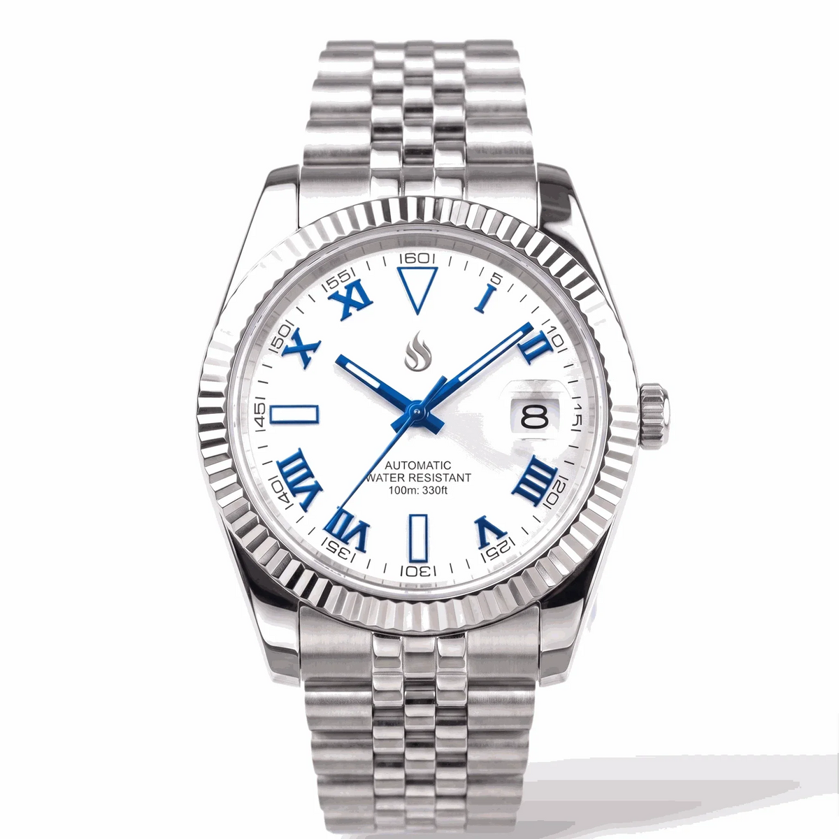 Seiko Mod Watches Datejust Blue Roman Numeral White Dial built by Modtime Creations 