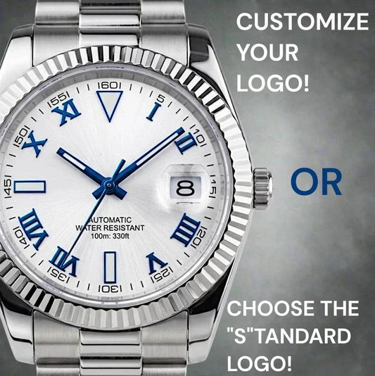 Seiko Mod Watches Datejust Blue Roman Numeral White Dial built by Modtime Creations 
