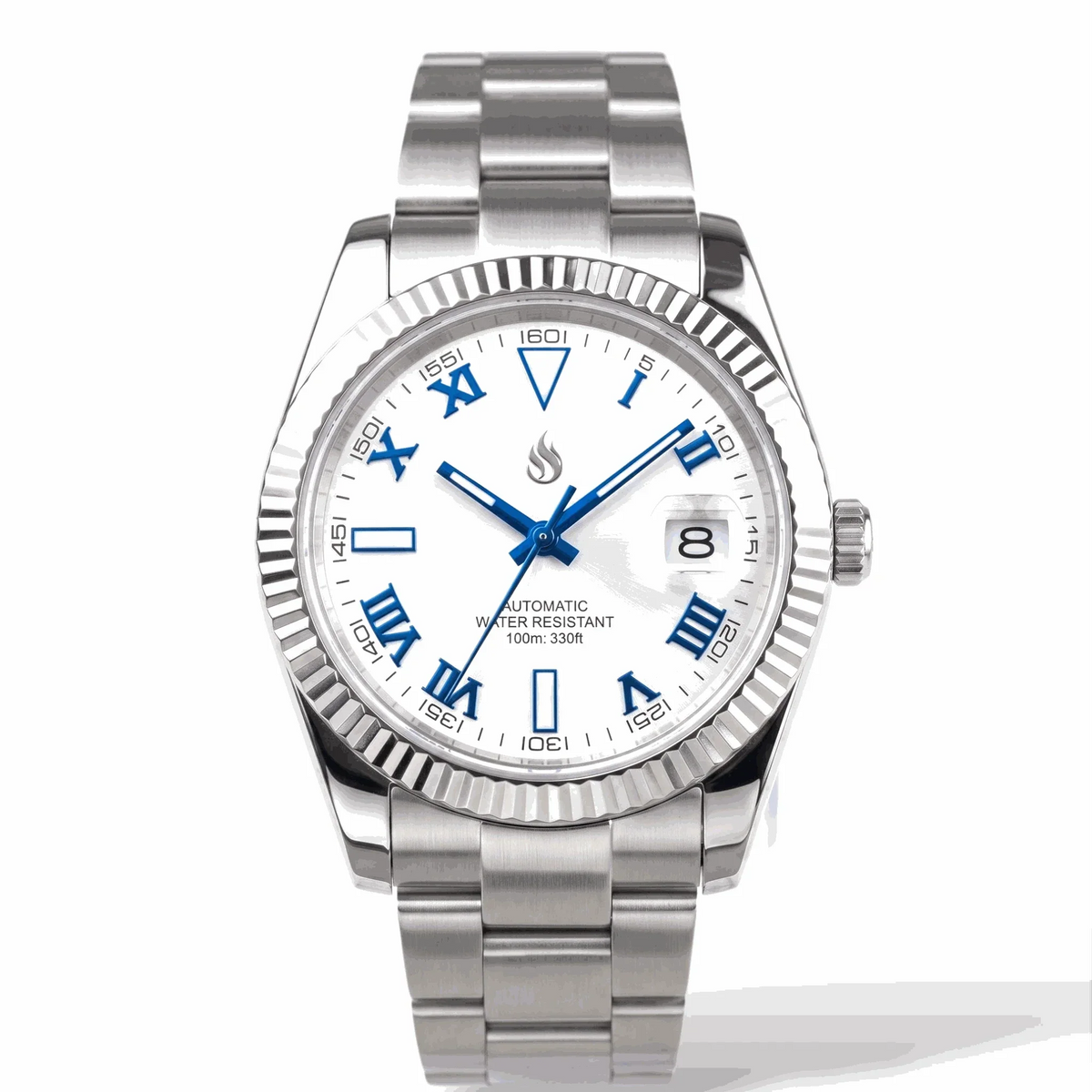 Seiko Mod Watches Datejust Blue Roman Numeral White Dial built by Modtime Creations 
