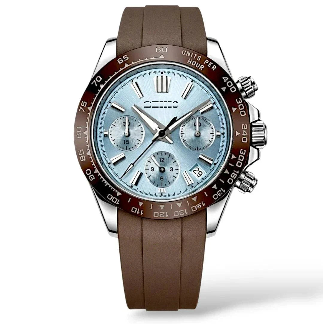Seiko Mod Watches Daytona Grand Seiko Dial Fusion Mod with Light Blue dial and brownbl bezel