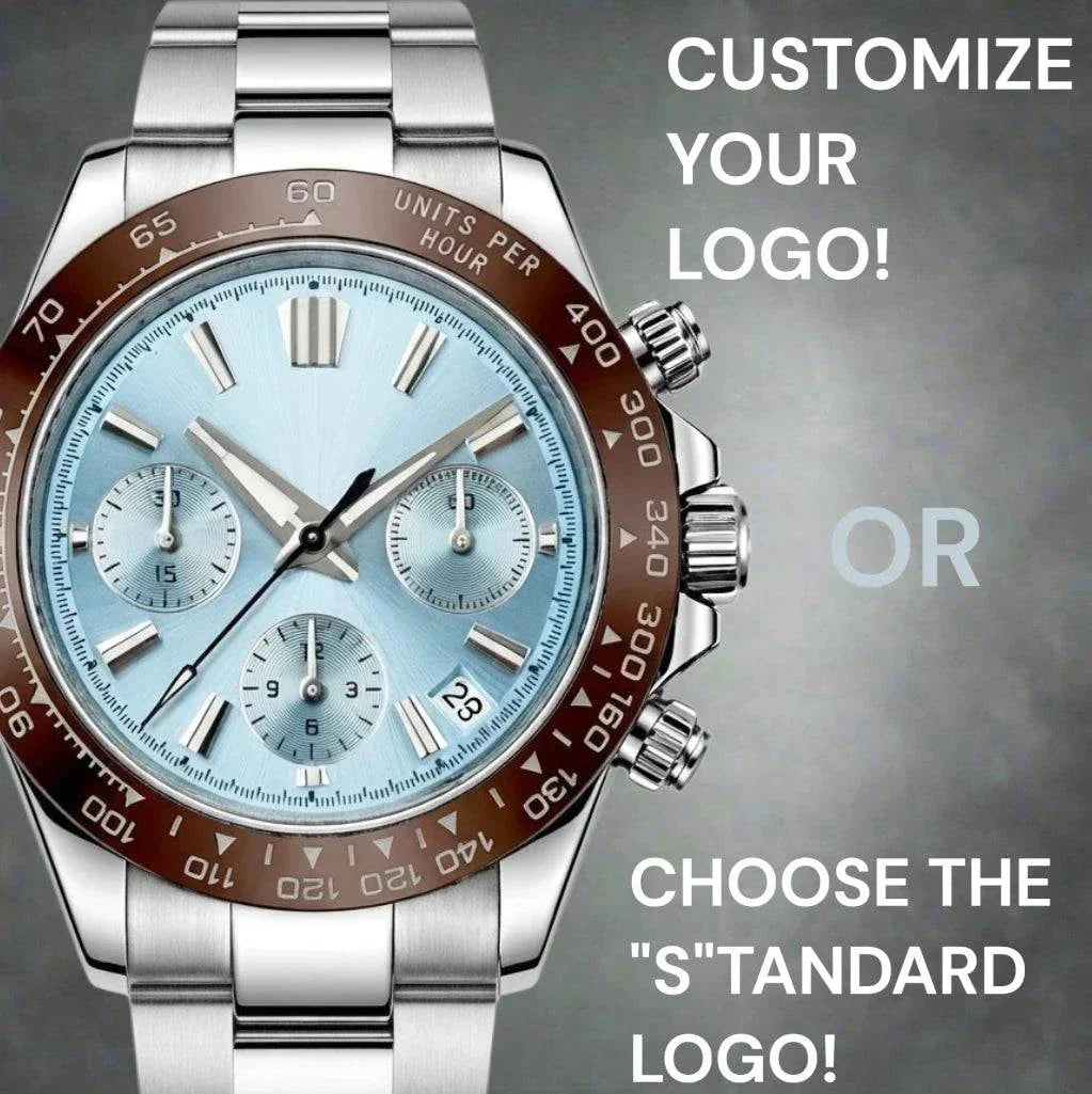 Seiko Mod Watches Daytona Grand Seiko Dial Fusion Mod with Light Blue dial and brownbl bezel