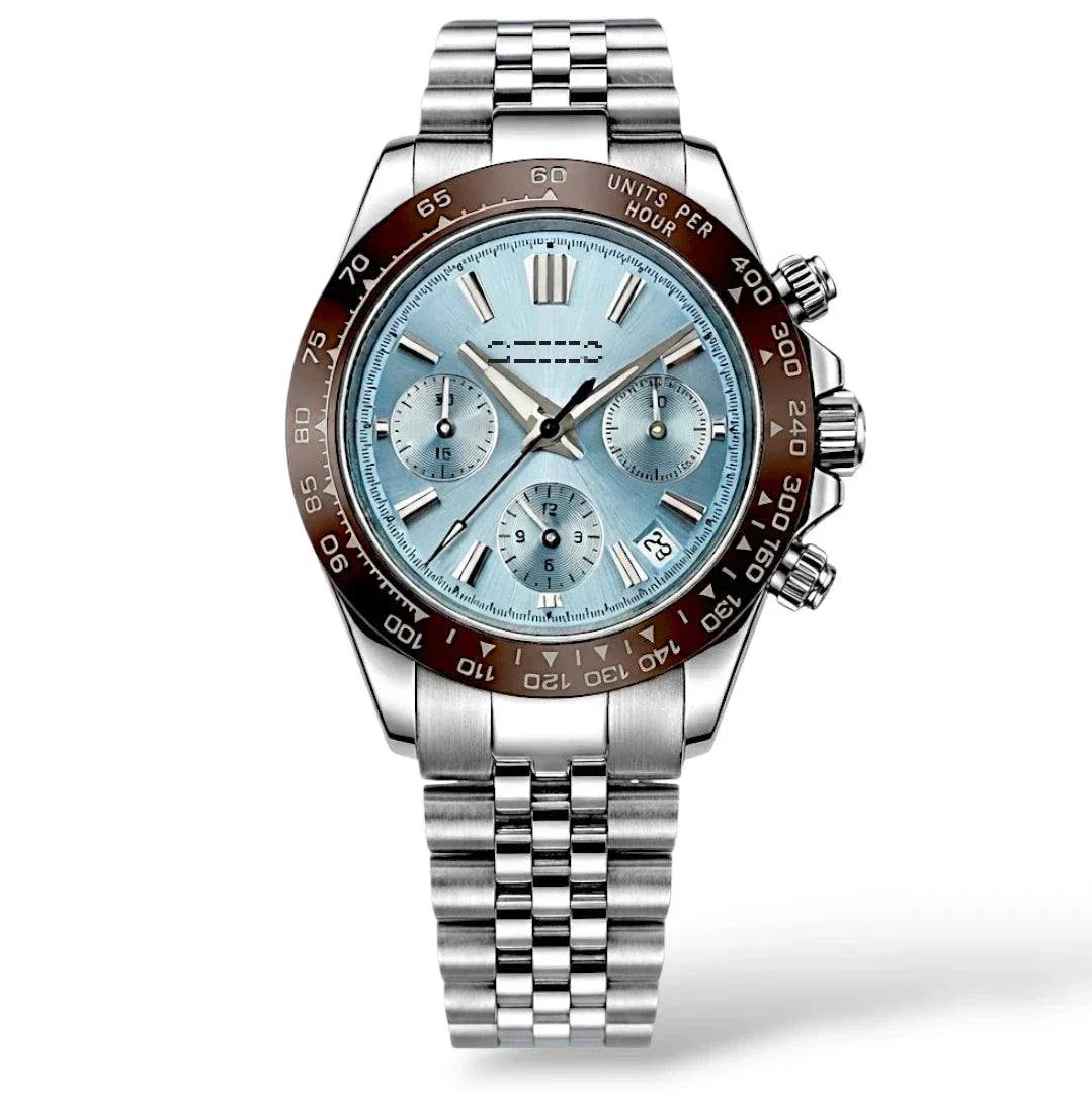 Seiko Mod Watches Daytona Grand Seiko Dial Fusion Mod with Light Blue dial and brownbl bezel