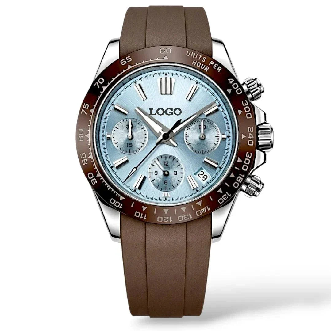 Seiko Mod Watches Daytona Grand Seiko Dial Fusion Mod with Light Blue dial and brownbl bezel
