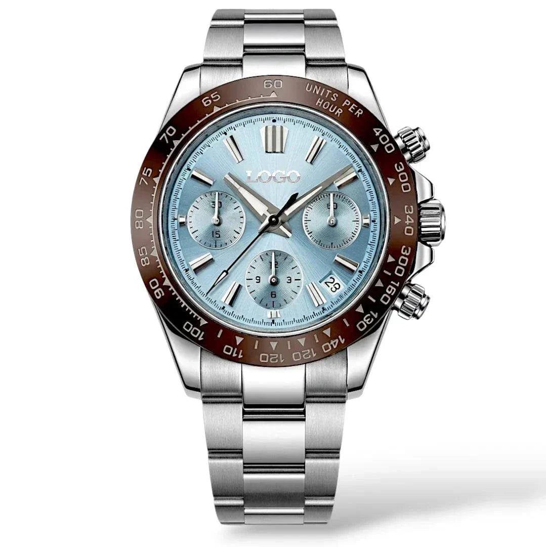 Seiko Mod Watches Daytona Grand Seiko Dial Fusion Mod with Light Blue dial and brownbl bezel