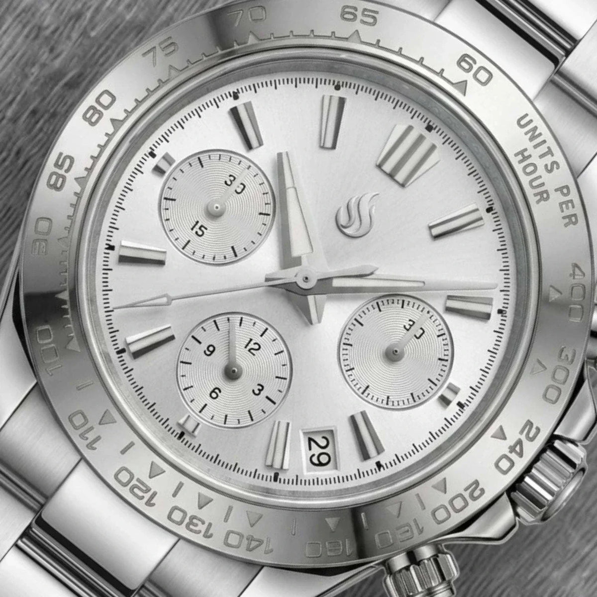 Seiko Mod Watches Daytona with a silver white GS Grand Seiko dial and hands built by Modtime Creations 