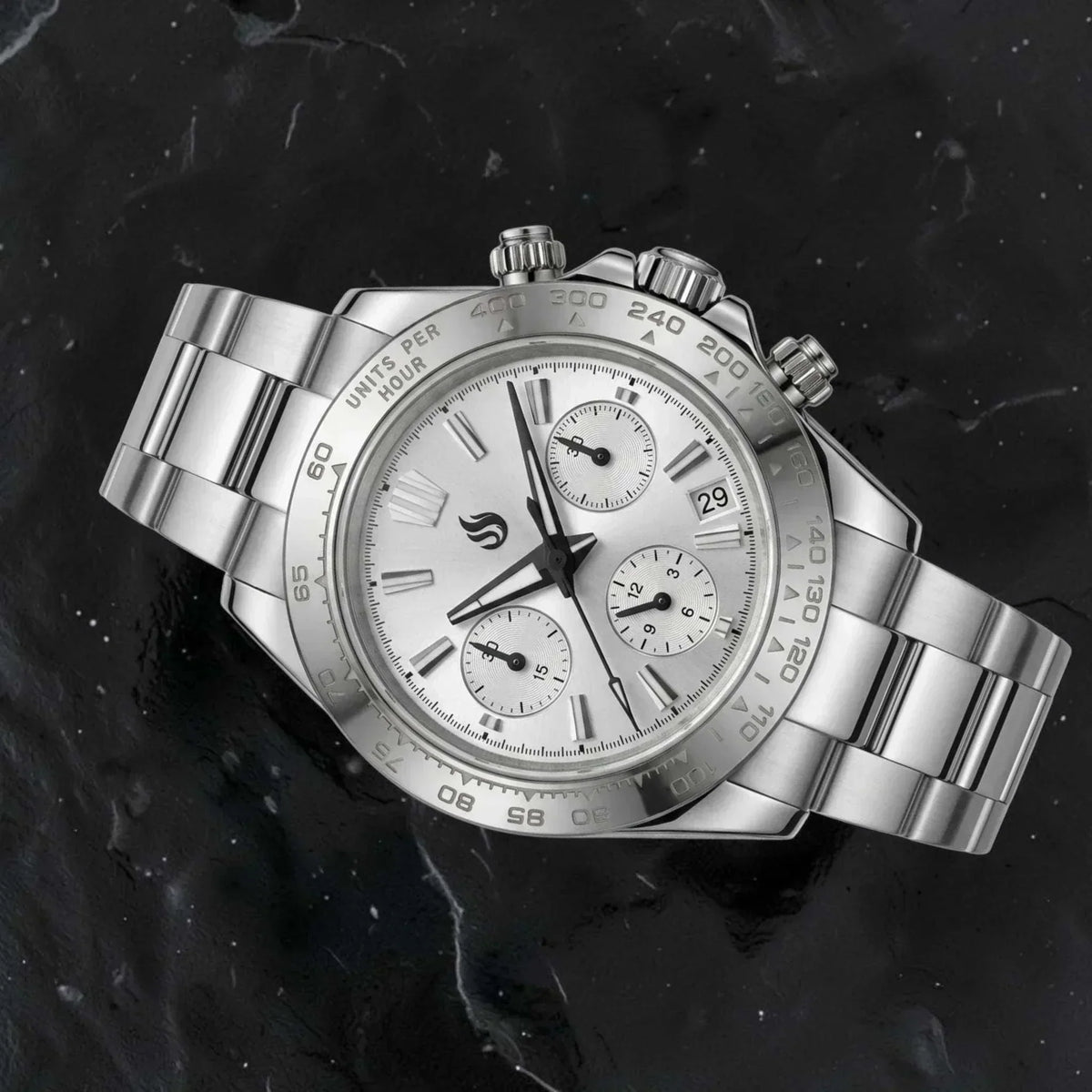 Seiko Mod Watches Daytona with a silver white GS Grand Seiko dial and hands built by Modtime Creations 