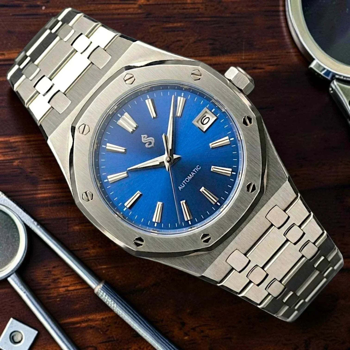 Seiko Mod Royal Oak Fusion with a blue Grand Seiko Dial by Modtime Creations