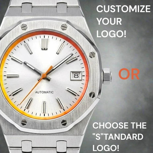 Seiko Mod Watches Royal Oak Grand Seiko Dial Fusion with Orange Yellow Chapter Ring built by Modtime Creations 