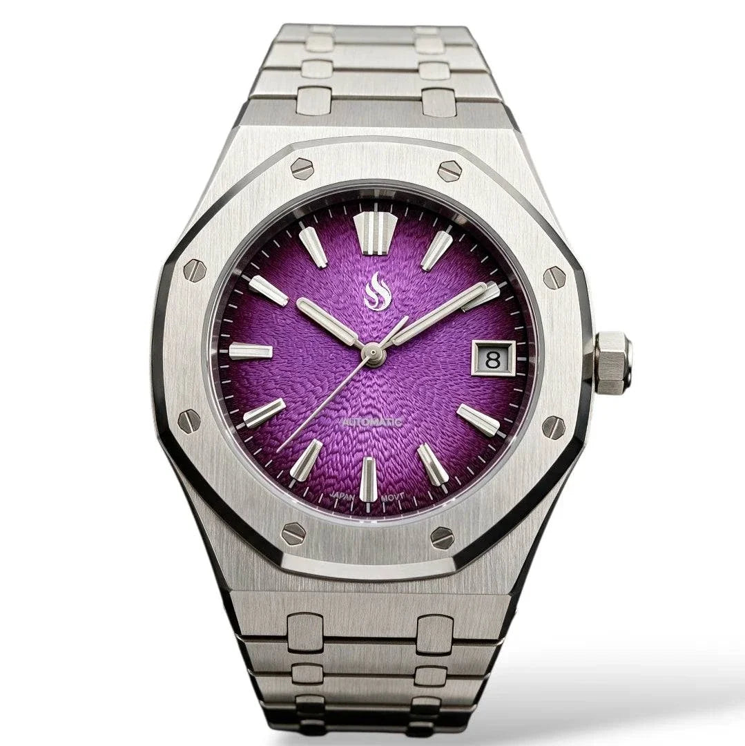 Seiko Mod Watches Royal Oak Textured purple Grand Seiko GS Dial | Modtime Creations