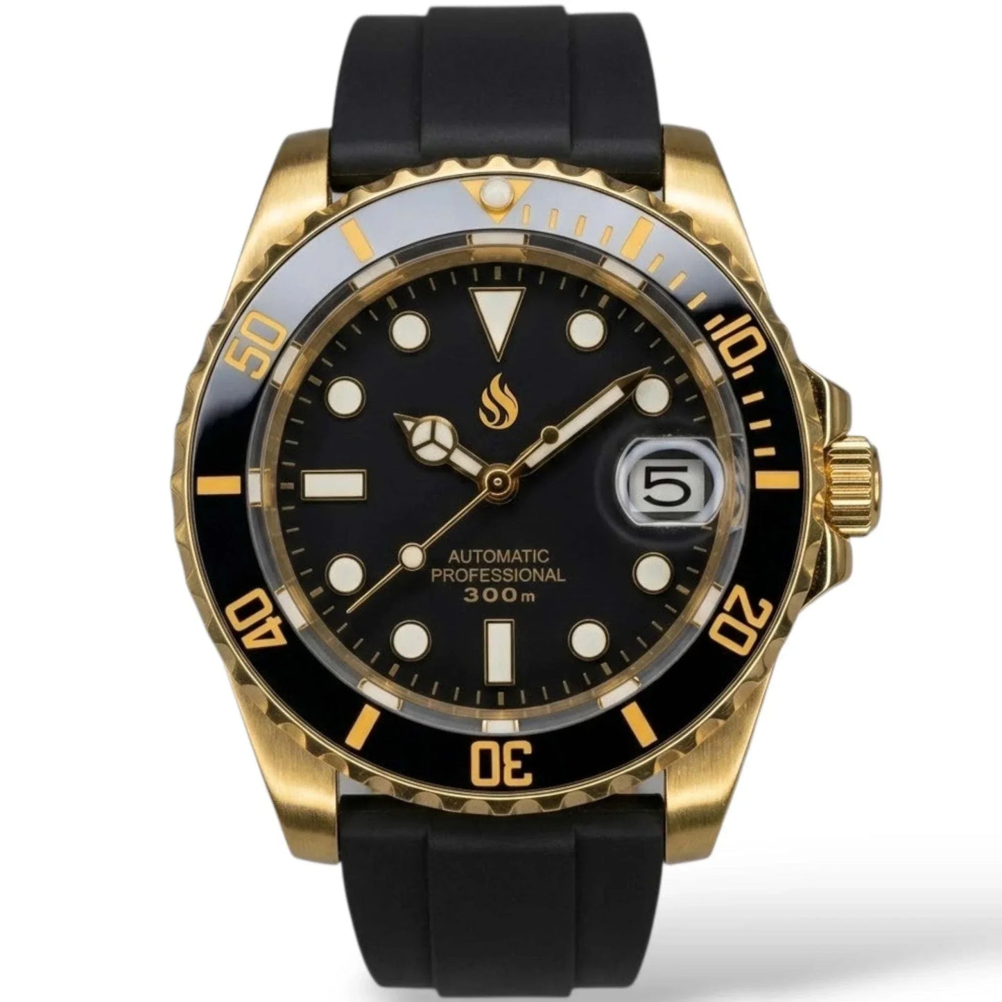 Seiko Mod Watches SKX 007 Gold Black Submariner built by Modtime Creations