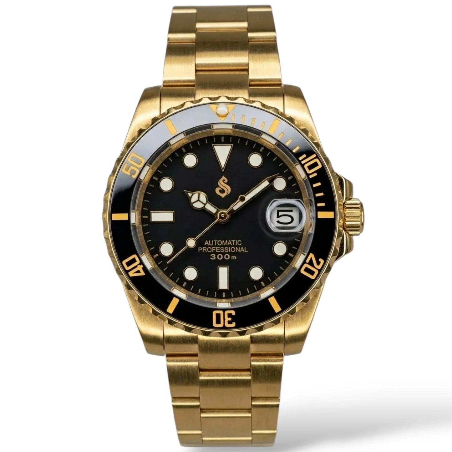 Seiko Mod Watches SKX 007 Gold Black Submariner built by Modtime Creations