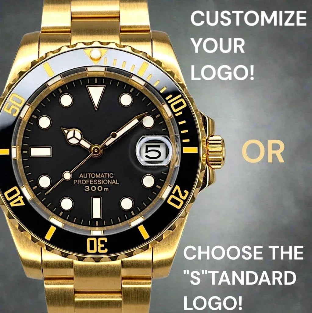 Seiko Mod Watches SKX 007 Gold Black Submariner built by Modtime Creations