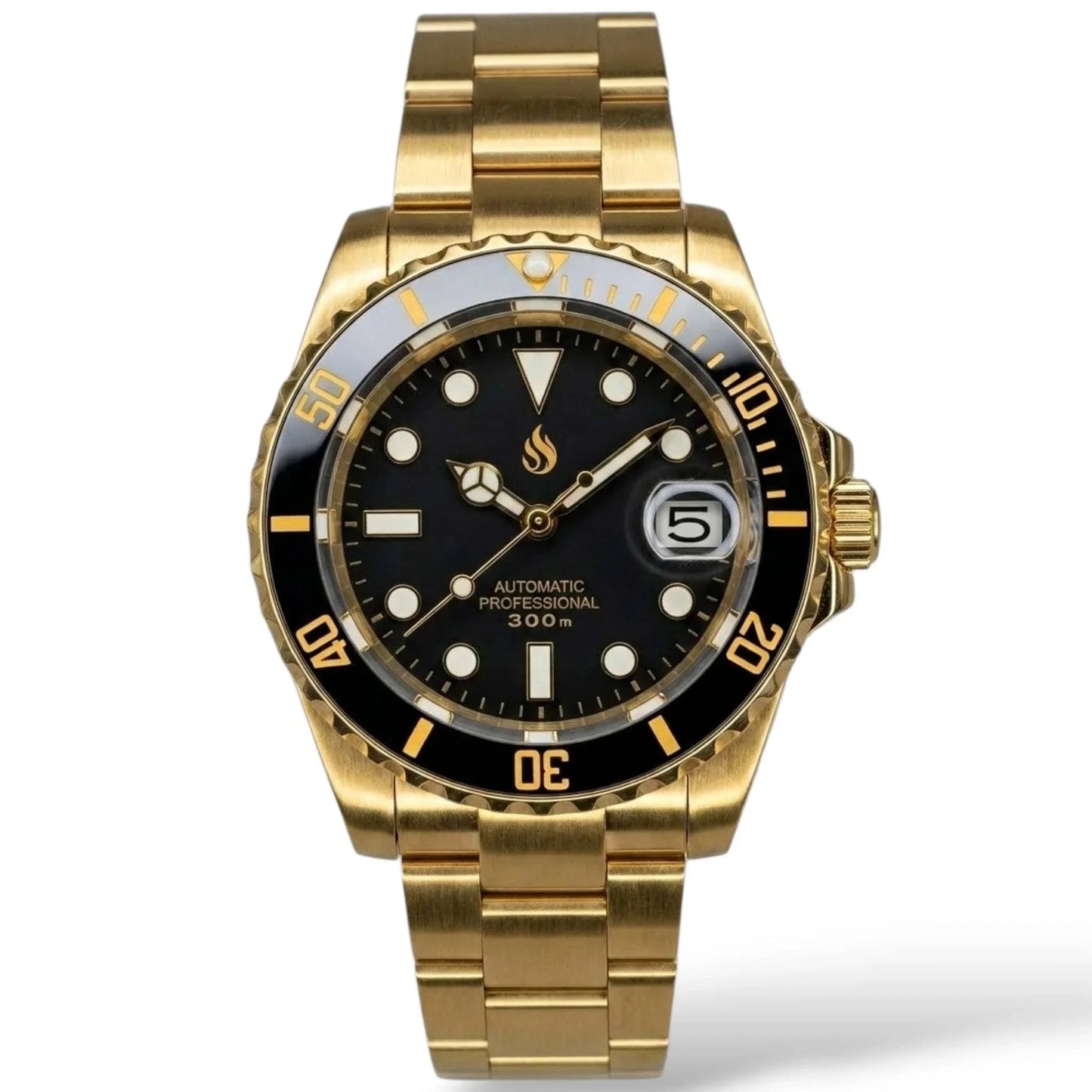 Seiko Mod Watches SKX 007 Gold Black Submariner built by Modtime Creations
