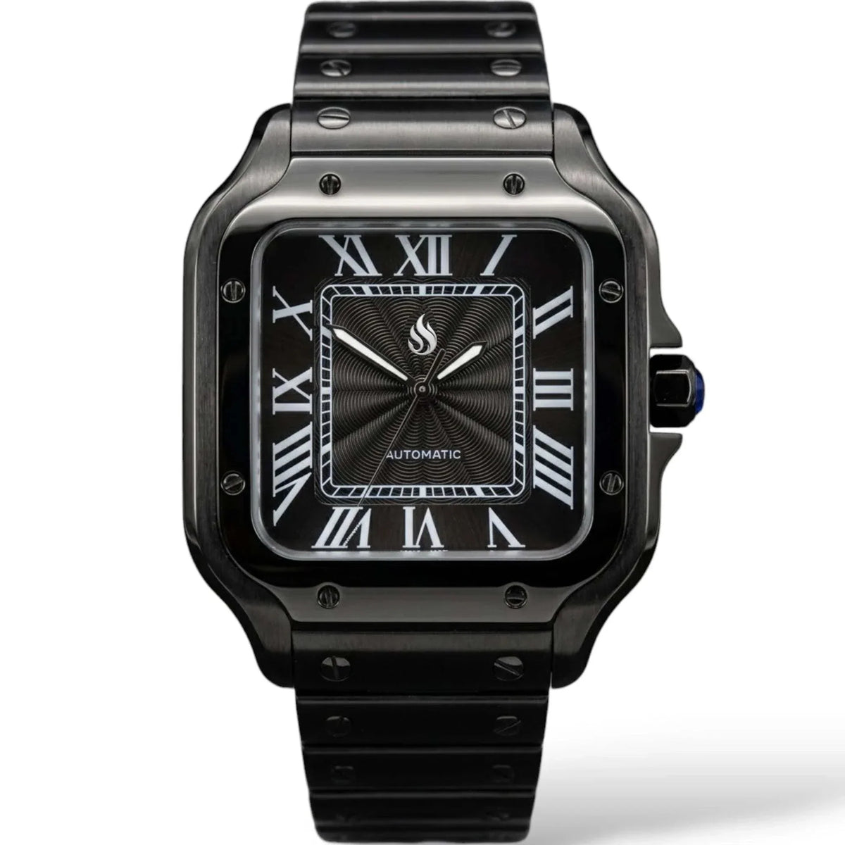 Seiko Mod Watches Santos Black textured dial built by Modtime Creations