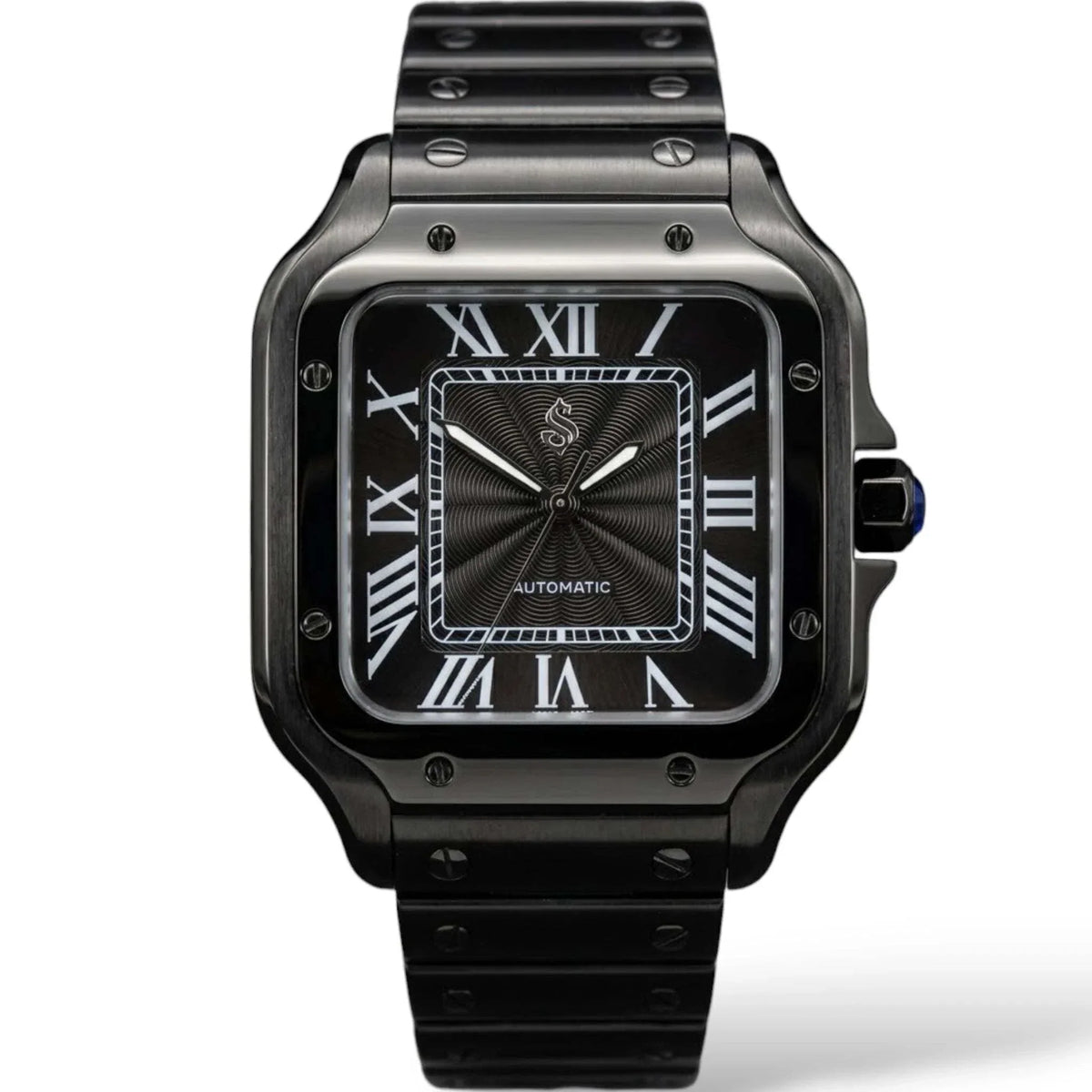 Seiko Mod Watches Santos Black textured dial built by Modtime Creations