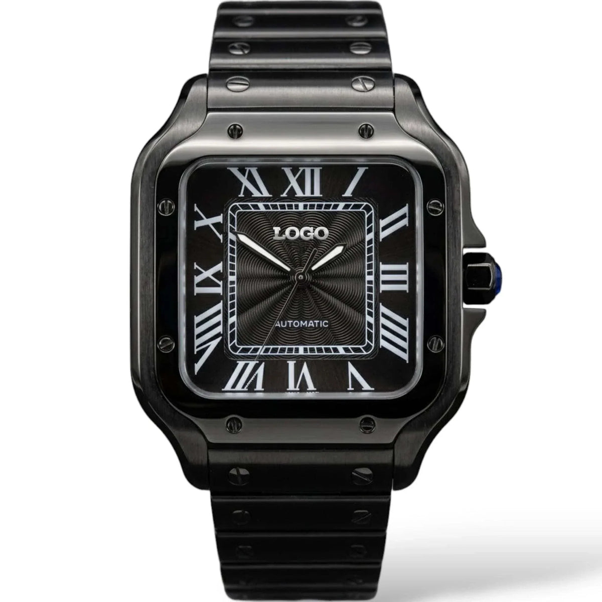Seiko Mod Watches Santos Black textured dial built by Modtime Creations