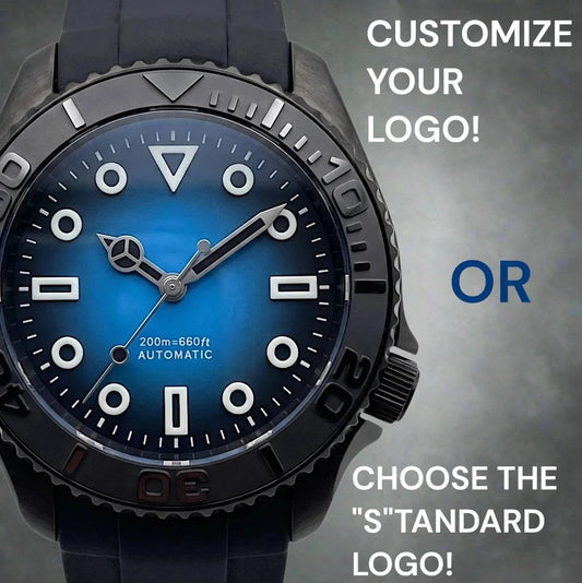 Seiko Mod Watches Submariner Black Blue Batman with Super Lume at Modtime Creations 