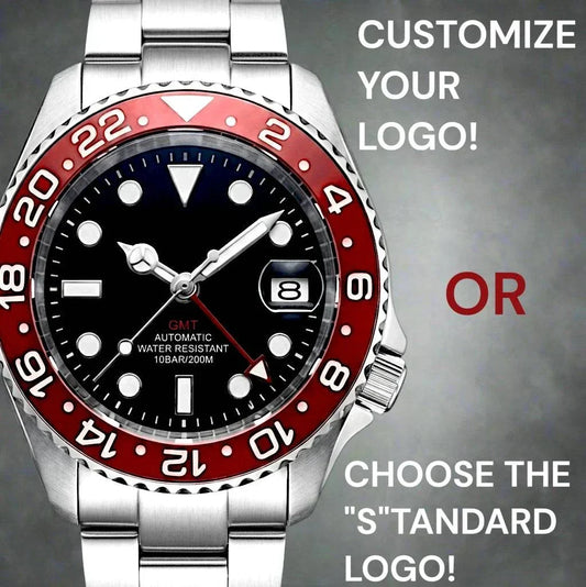 Seiko Mod Watches Submariner GMT Master Black dial with Red Bezel 42MM SKX built by Modtime Creations 