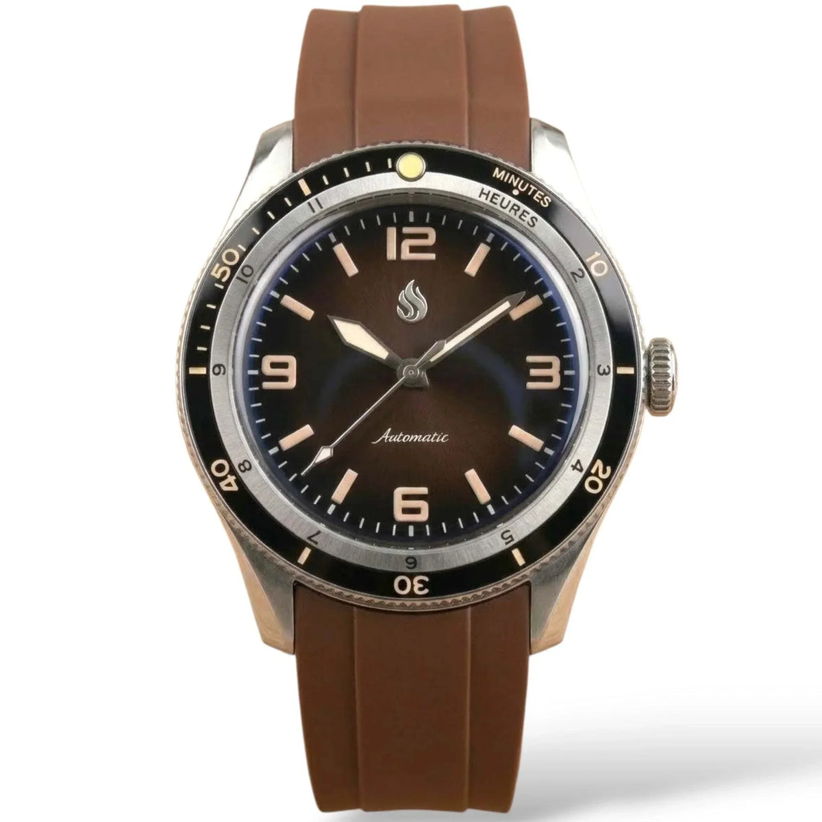 Seiko Mod Watches Vintage Brown Dial with a stainless steel bracelet built by Modtime Creations