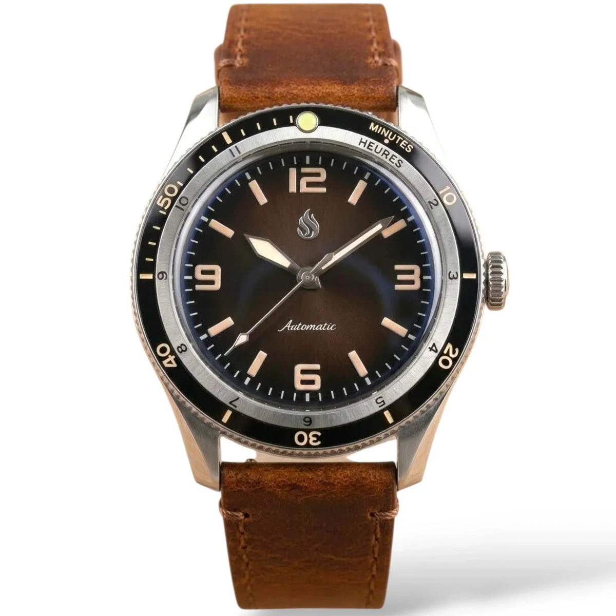 Seiko Mod Watches Vintage Brown Dial with a stainless steel bracelet built by Modtime Creations