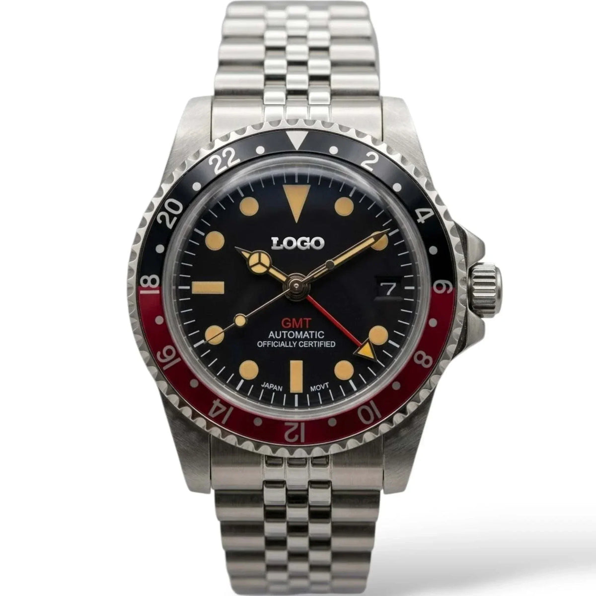 Seiko Mod Watches Vintage GMT Black Red "Coke" Series built by Modtime Creations 