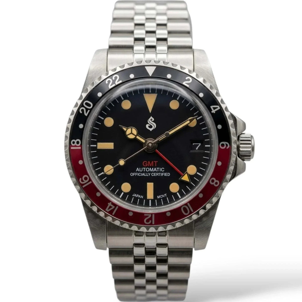 Seiko Mod Watches Vintage GMT Black Red "Coke" Series built by Modtime Creations 