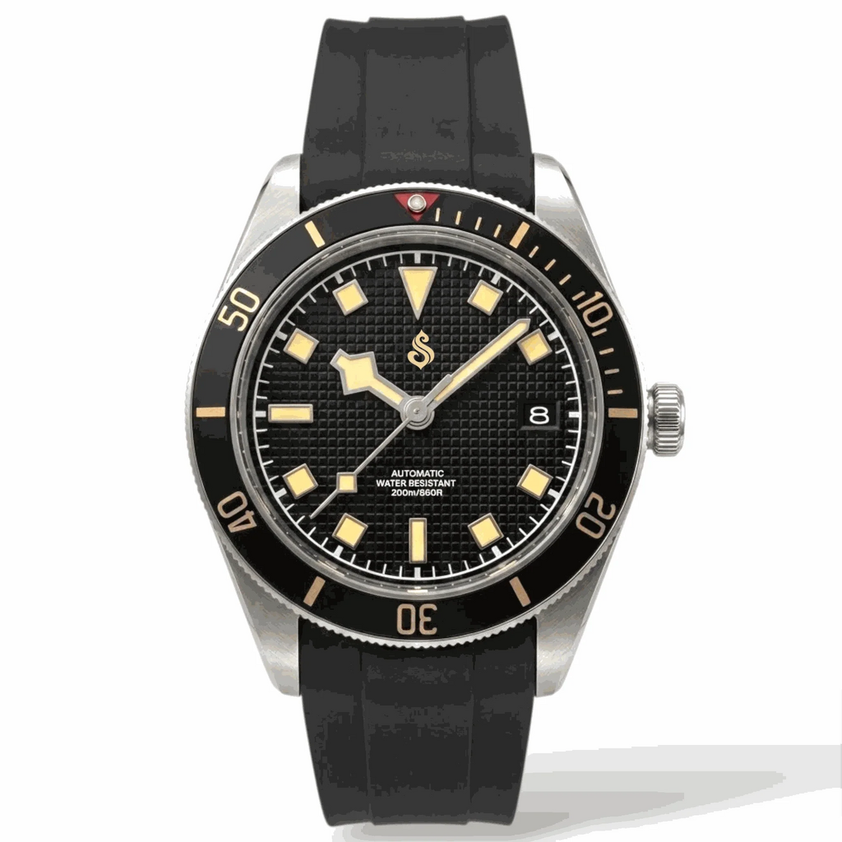 Seiko Mod Watches Vintage Gold Black Dial Tudor Black Bay Homage built by Modtime Creations 