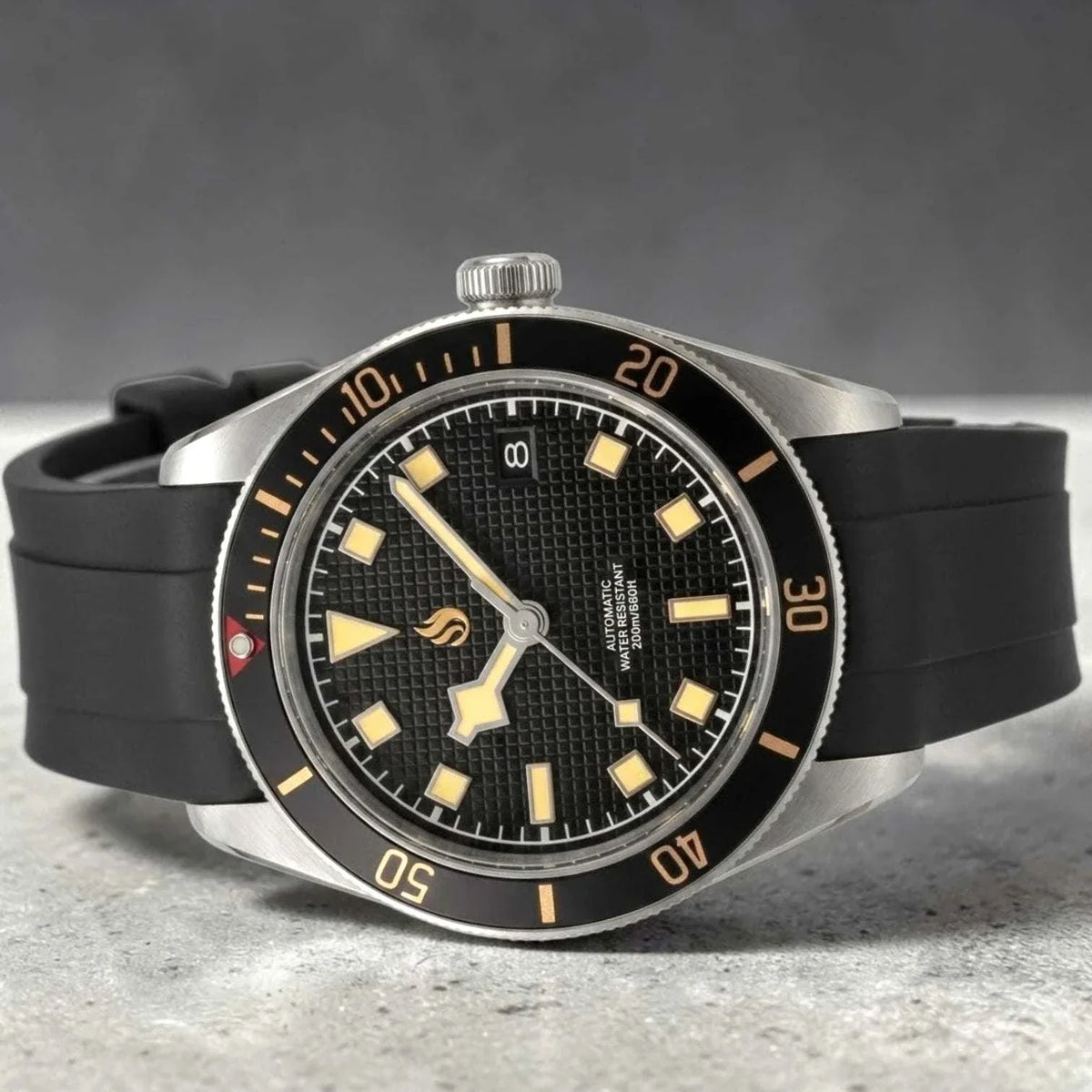 Seiko Mod Watches Vintage Gold Black Dial Tudor Black Bay Homage built by Modtime Creations 