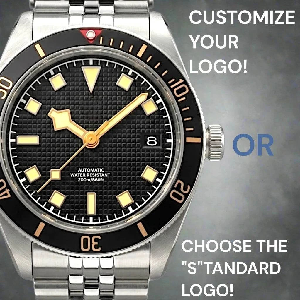 Seiko Mod Watches Vintage Gold Black Dial Tudor Black Bay Homage built by Modtime Creations 