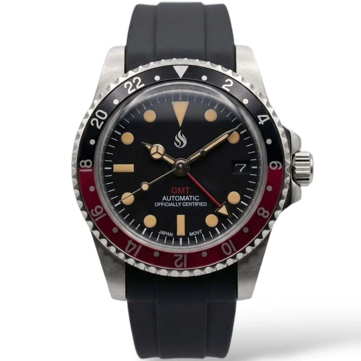 Seiko Mod Watches Vintage Red Blue "Pepsi" Submariner GMT Silver case and bracelet built by Modtime Creations