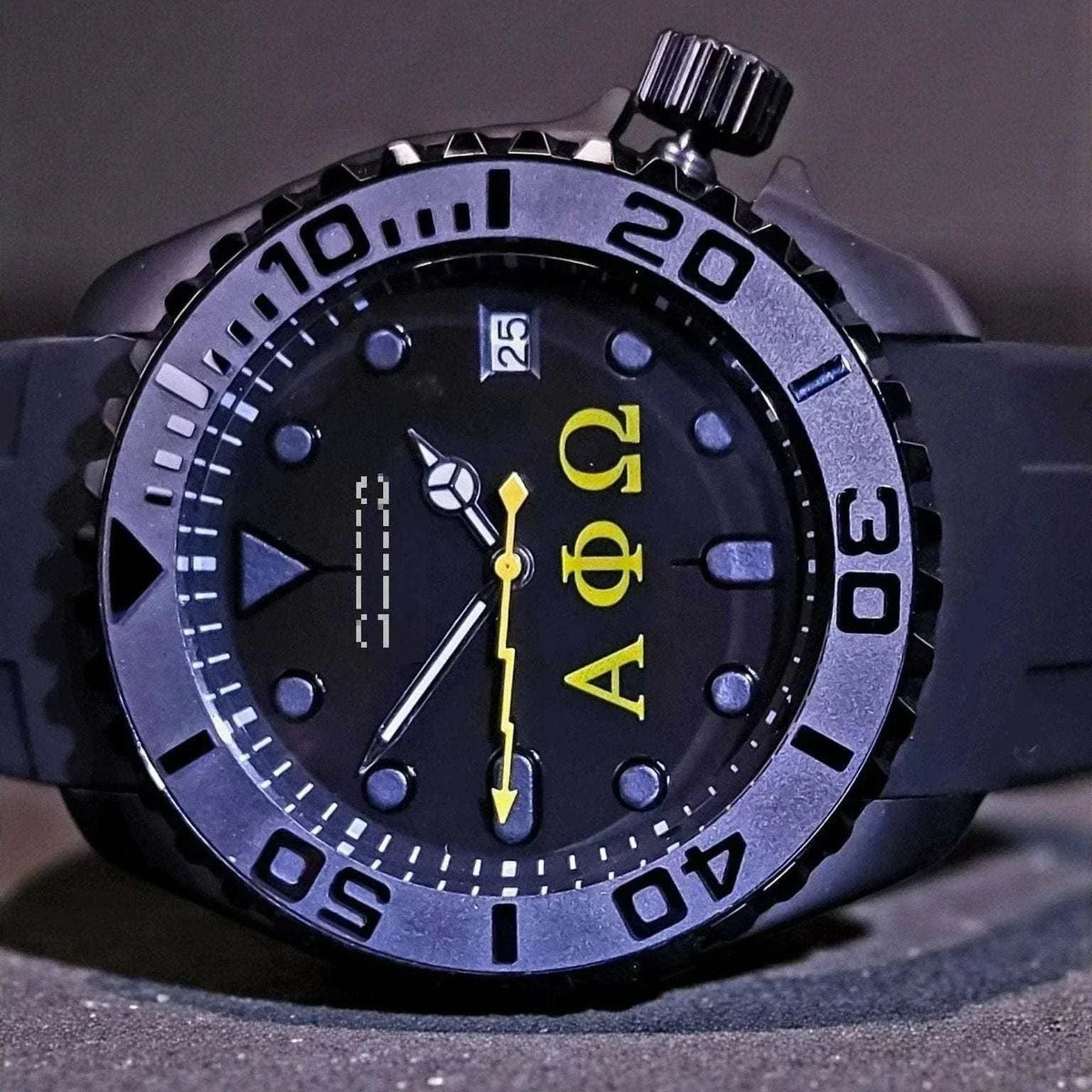 Yachtmaster Black Stealth Seiko Mod watch with sapphire crystal and NH36 movement by Modtime Creations