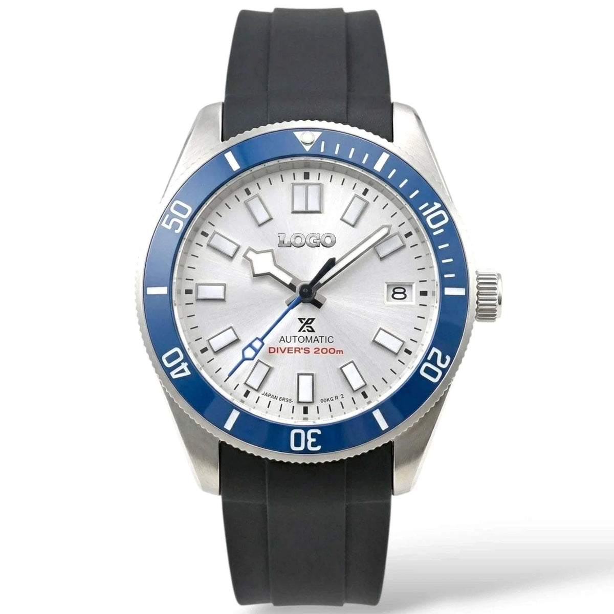 Seiko Mod watches Tudor Pelagos submariner fusion with Blue Bezel and white dial built by Modtime Creations 
