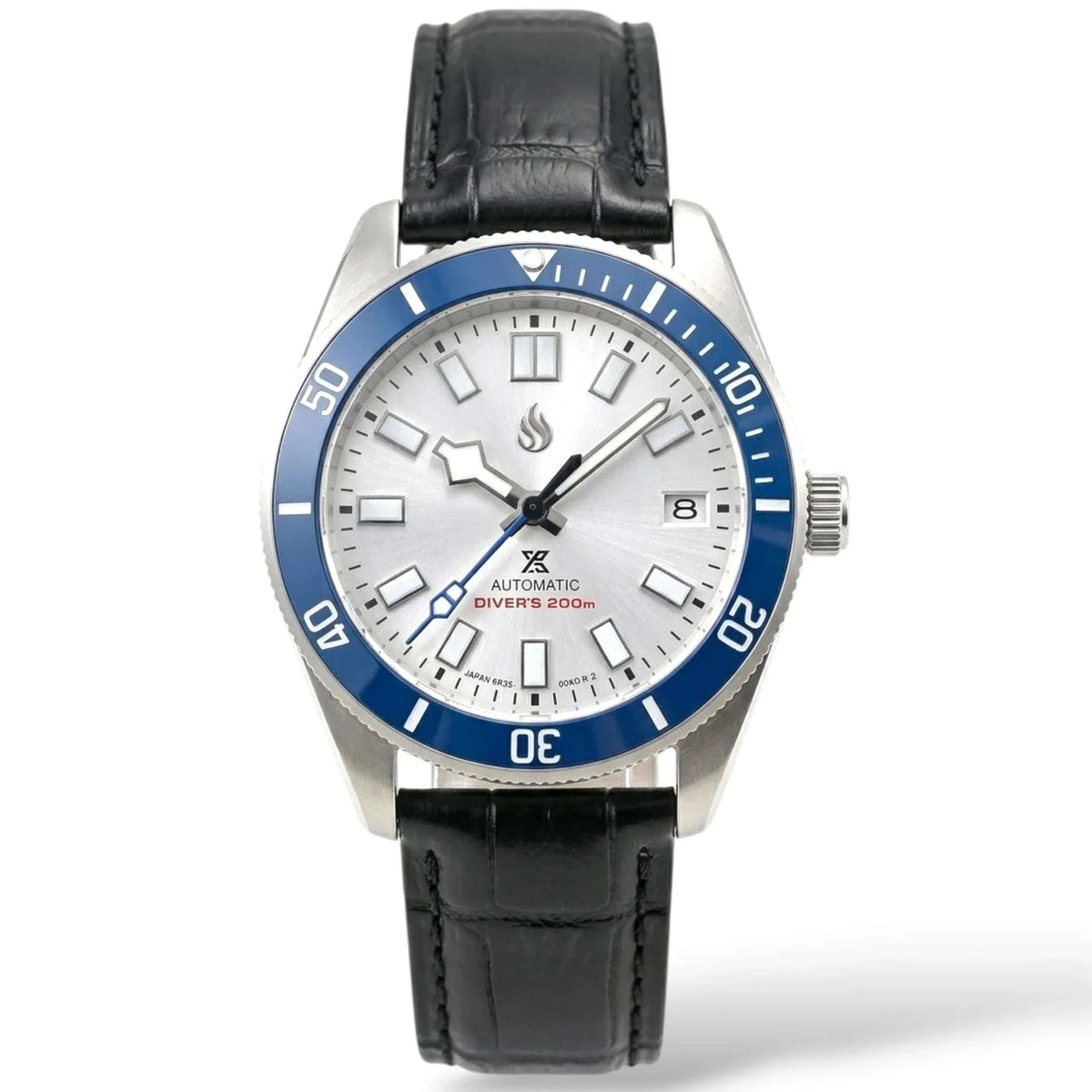 Seiko Mod watches Tudor Pelagos submariner fusion with Blue Bezel and white dial built by Modtime Creations 